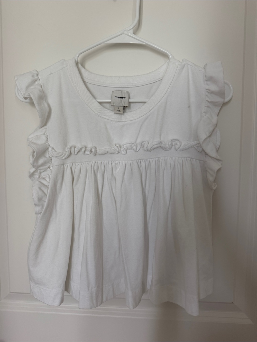 Maeve White Ruffle Sleeve Tank Top for Kids